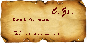 Obert Zsigmond névjegykártya